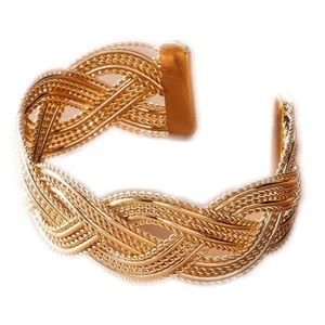 NEW Metallic Braided Wide Cuff Bracelet